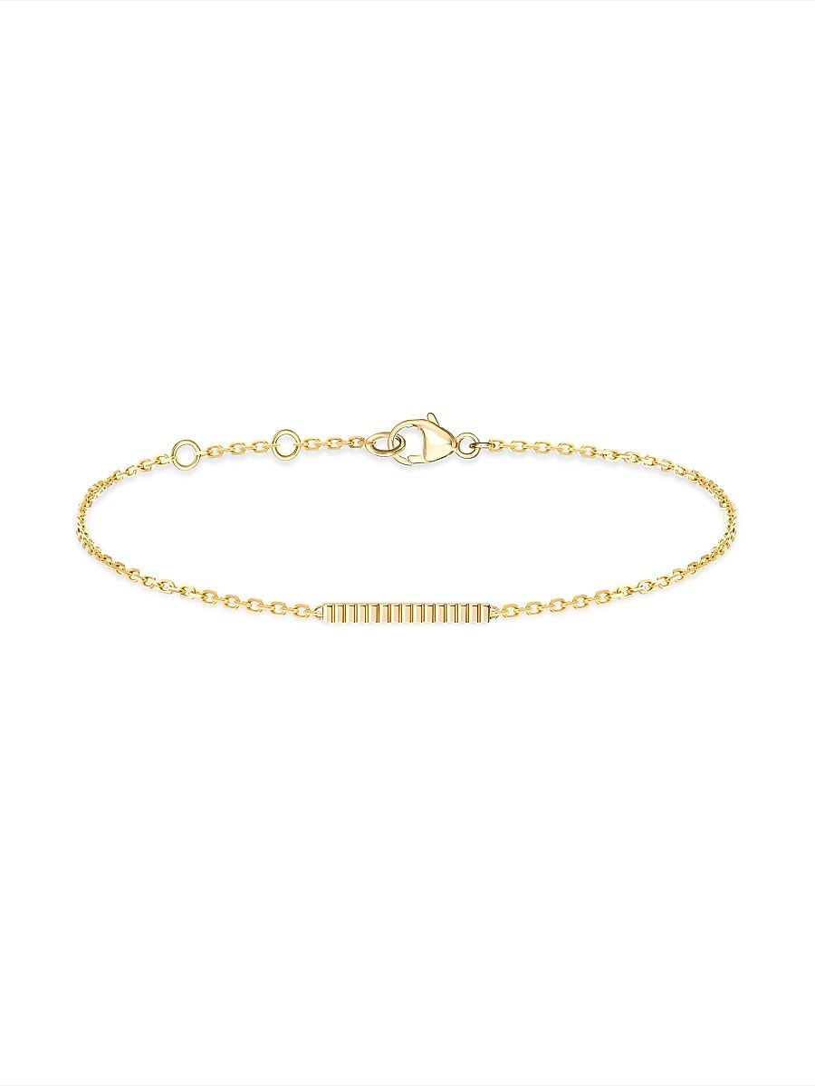 Women's Quatre 18K Yellow Gold Grosgrain Bar Charm Bracelet - Yellow Gold