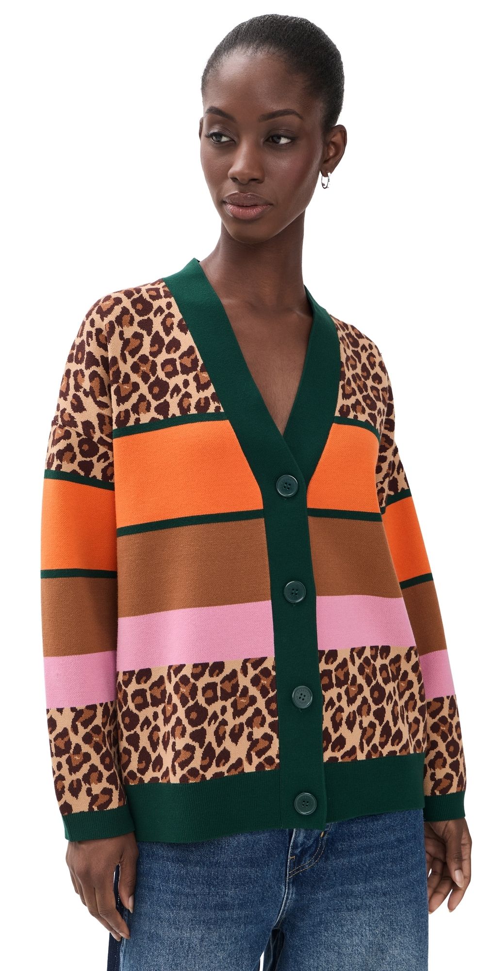 ESSENTIEL ANTWERP Kaudi Striped Knit Cardigan Combo1 Desert Muse S