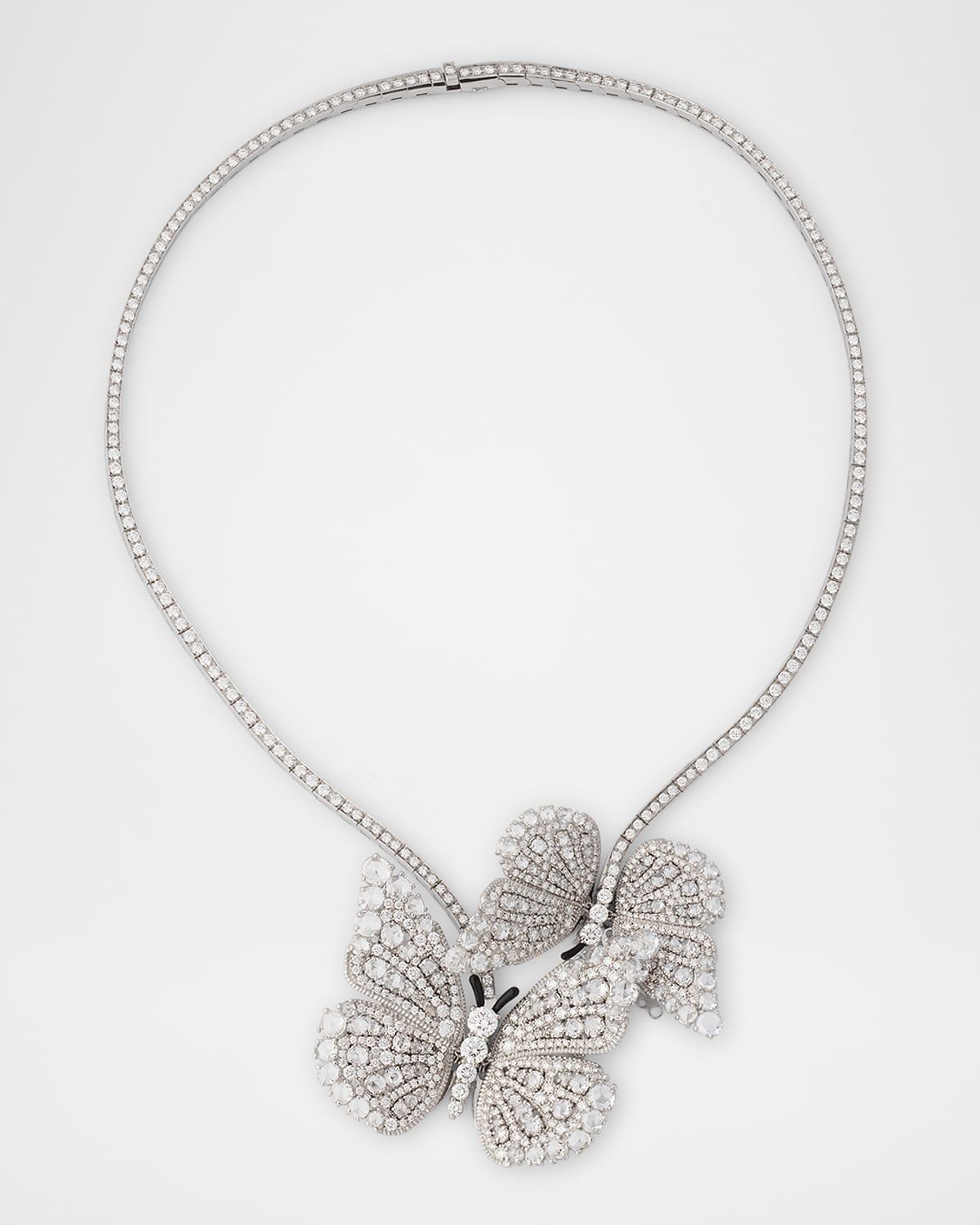 Couture Diamond Butterfly Necklace in 18K White Gold