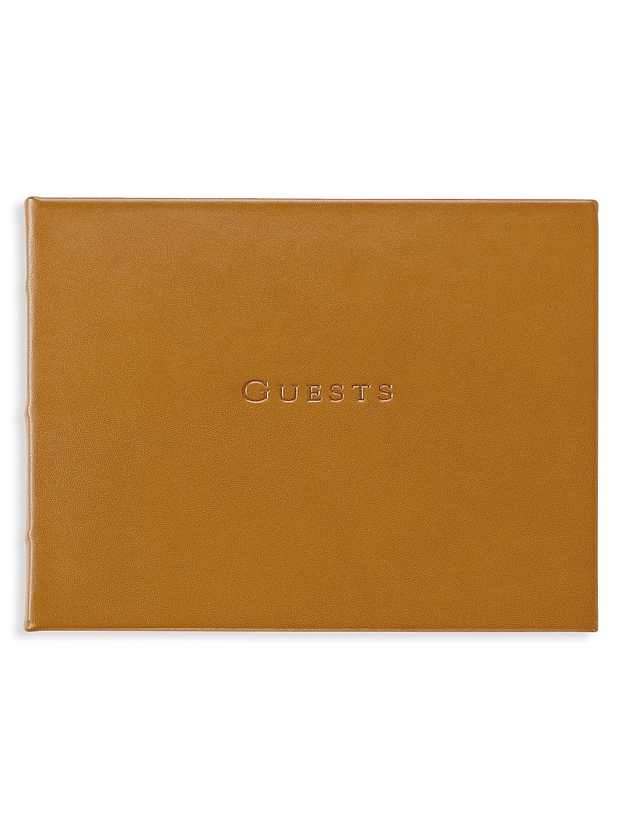 Traditional Leather Guest Book - British Tan