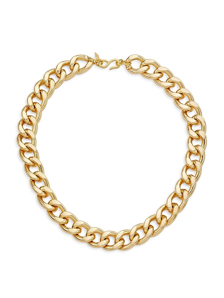 Women's 20K Goldplated Curb-Link Toggle Collar Necklace - Gold