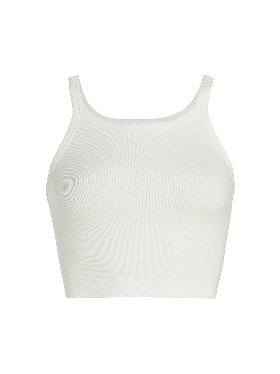 Women's Hailey Bieber Rib-Knit Tank Top - Off White - Size Small