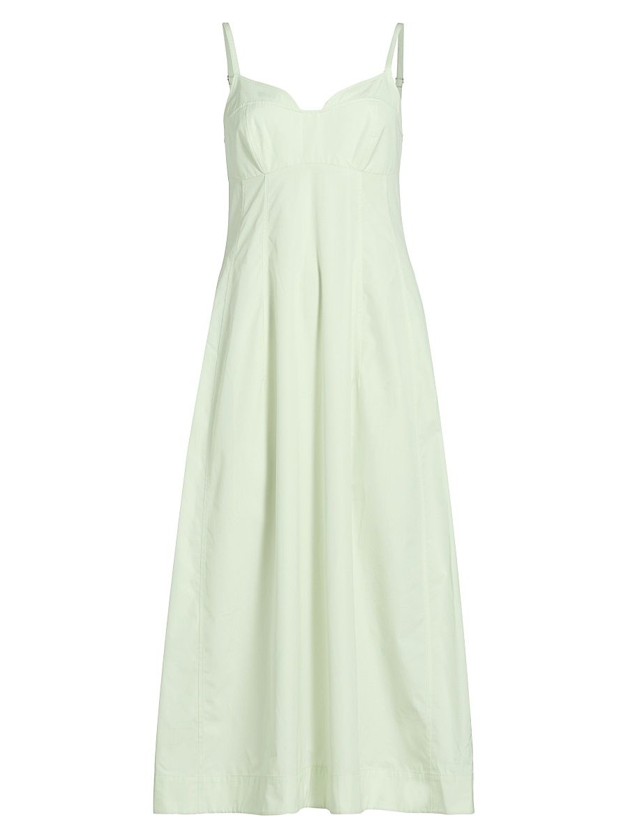 Women's Cotton Poplin Bustier Midi-Dress - Frost - Size Large