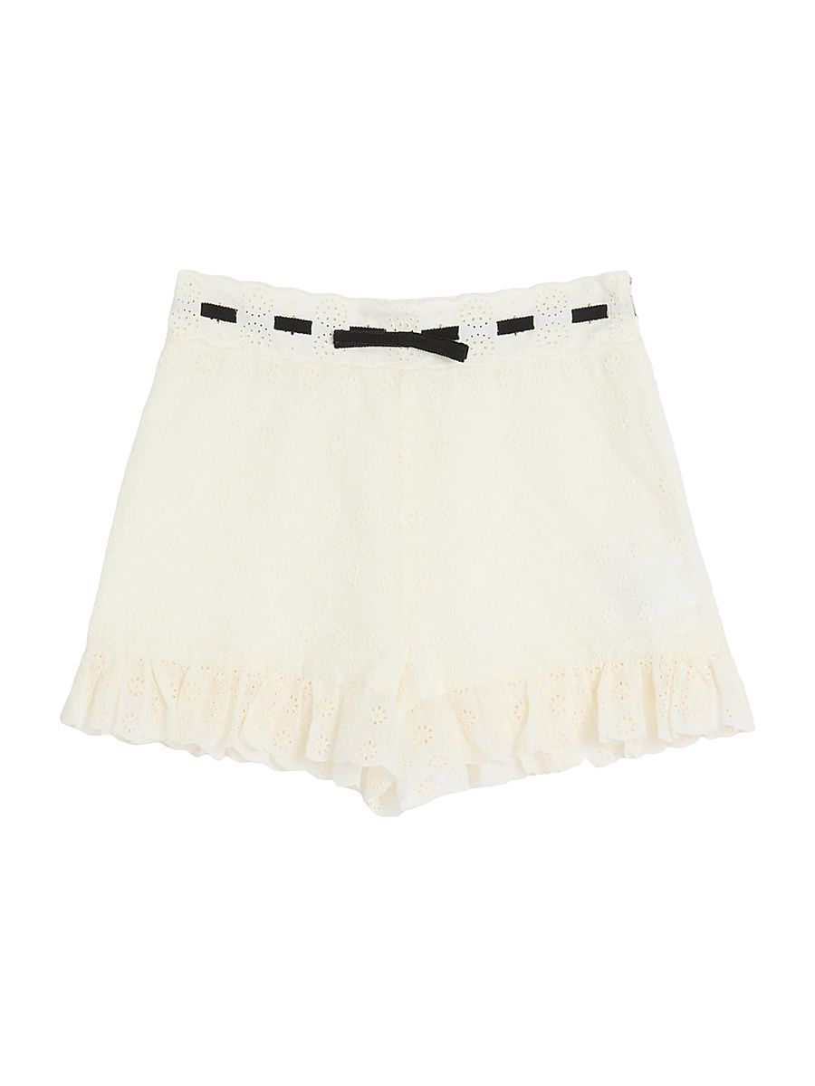 Women's Daisy Sangallo Polka Dot Shorts - Ivory - Size 10