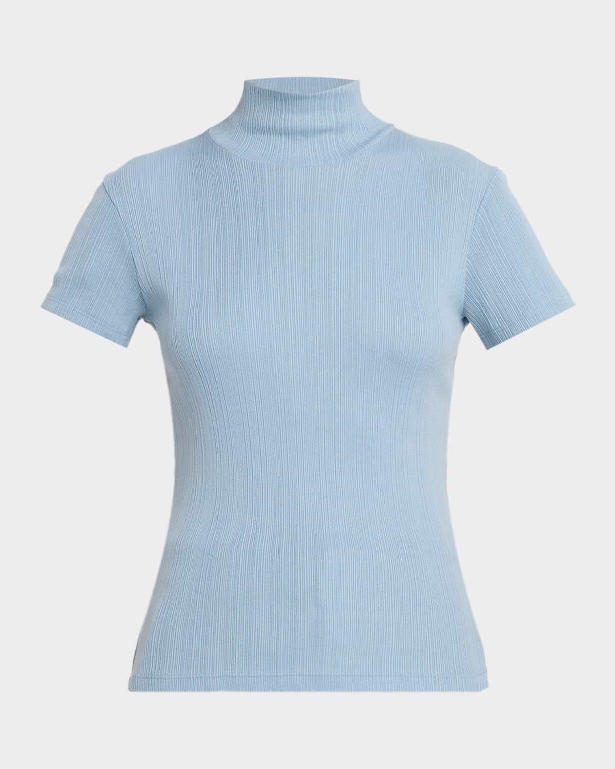 Ribbed Mock-Neck Top