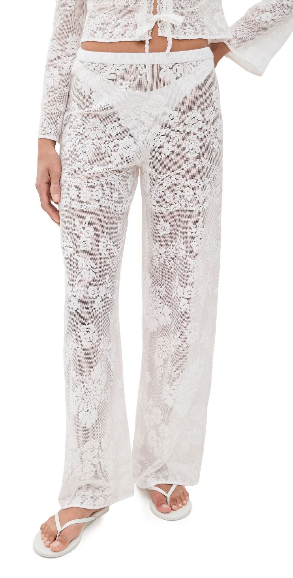 LoveShackFancy Jessia Pants White XXS