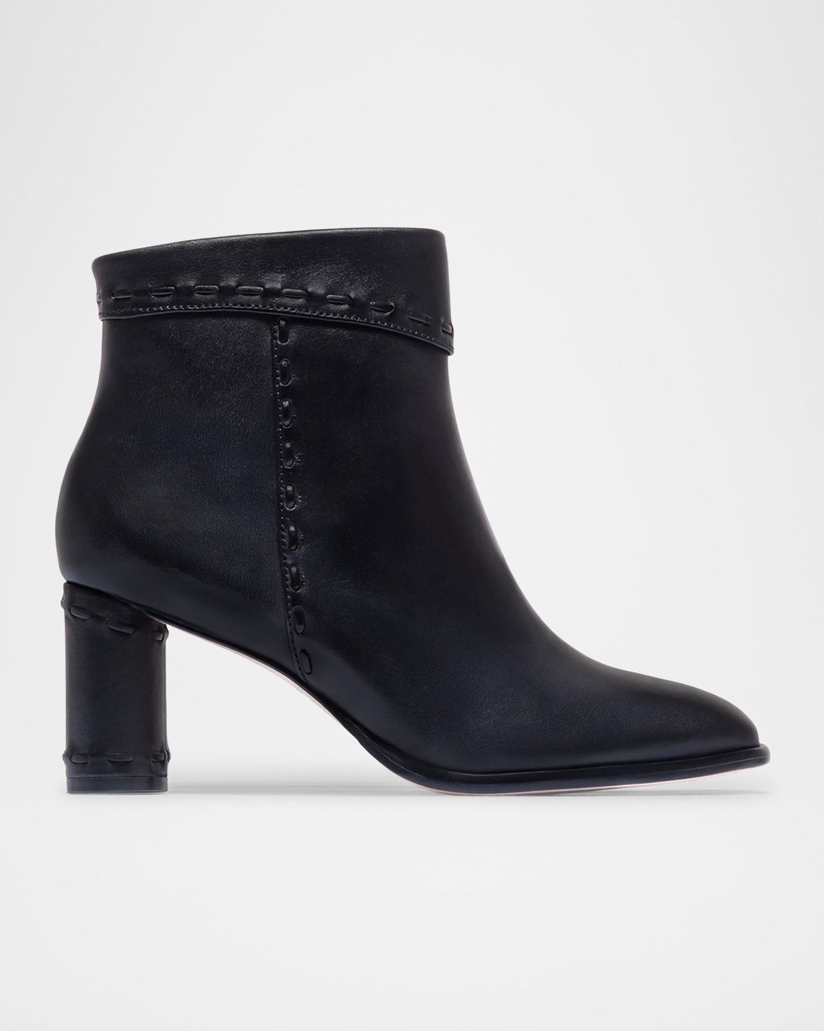 Gene Whipstitched Leather Ankle Boots