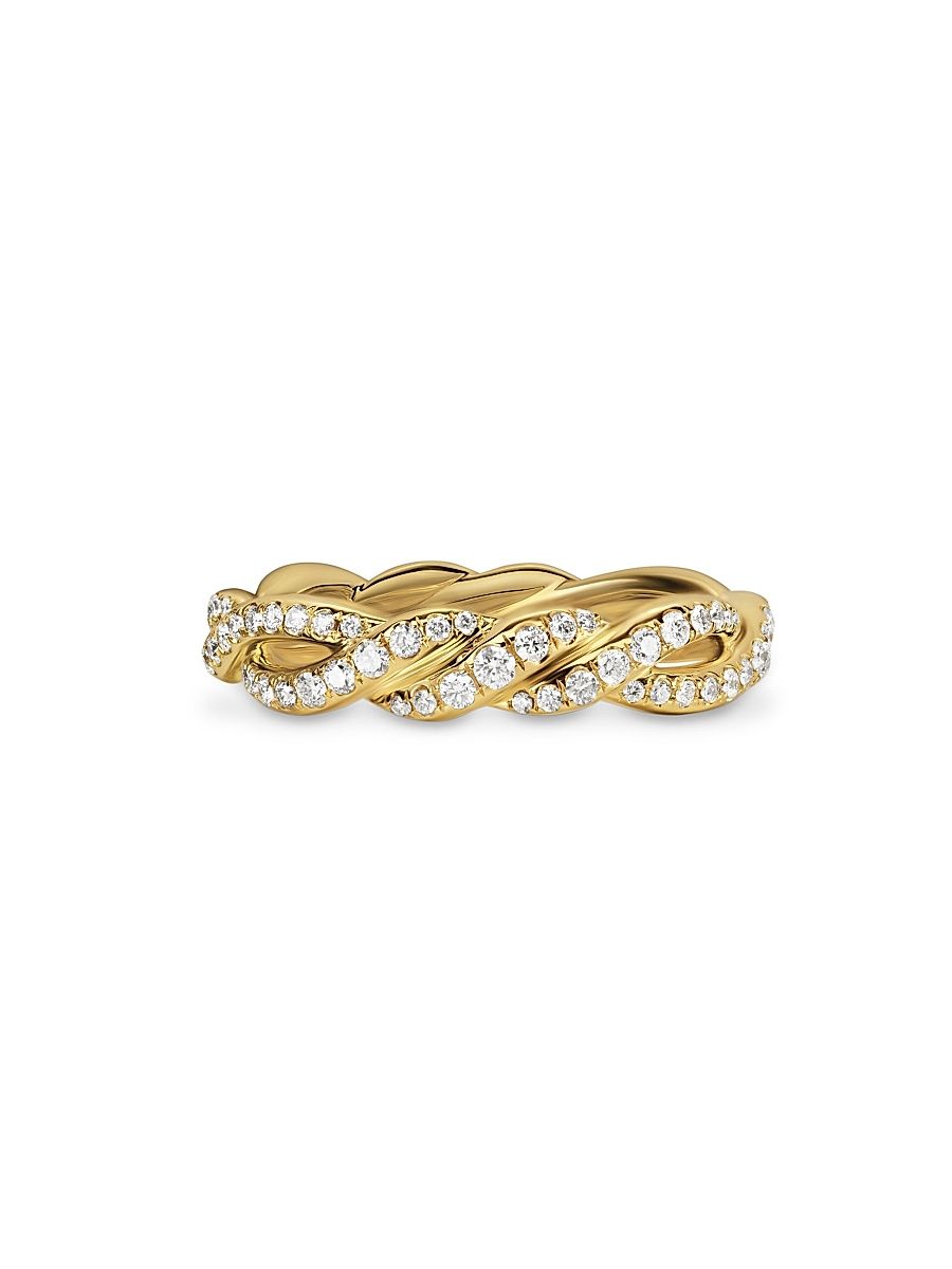 Women's Wisteria Band Ring in 18K Yellow Gold - Diamond - Size 9