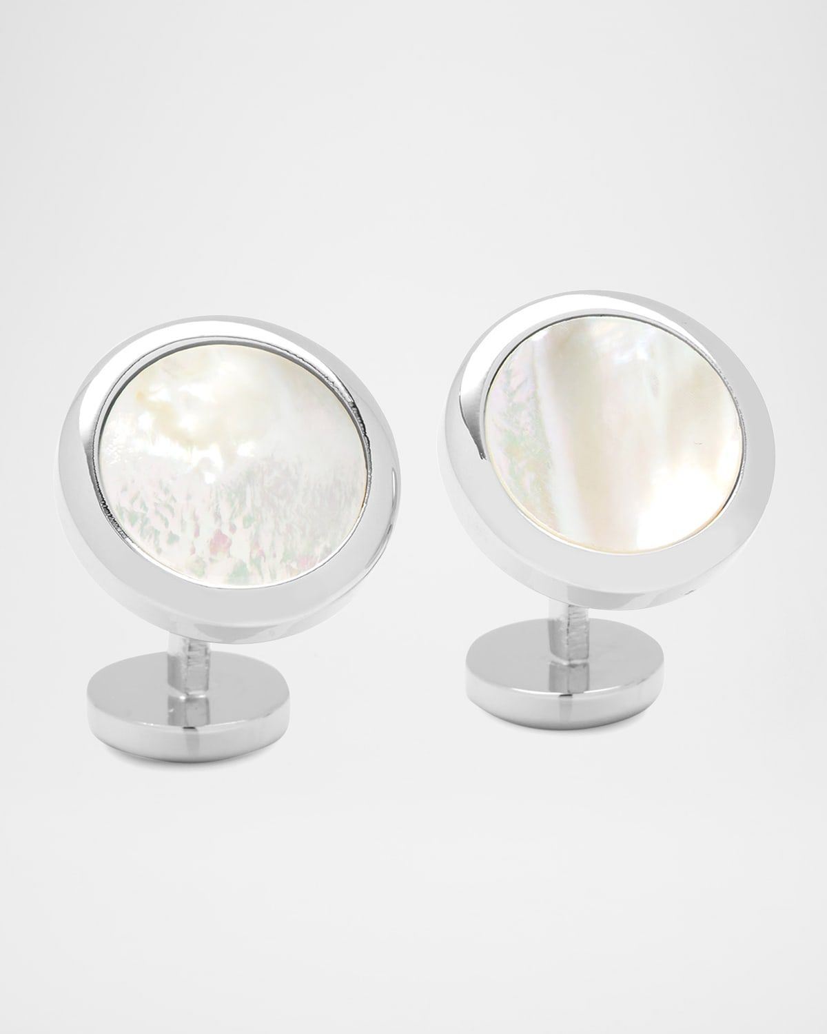 Double Sided Mother-of-Pearl Round Beveled Cufflinks