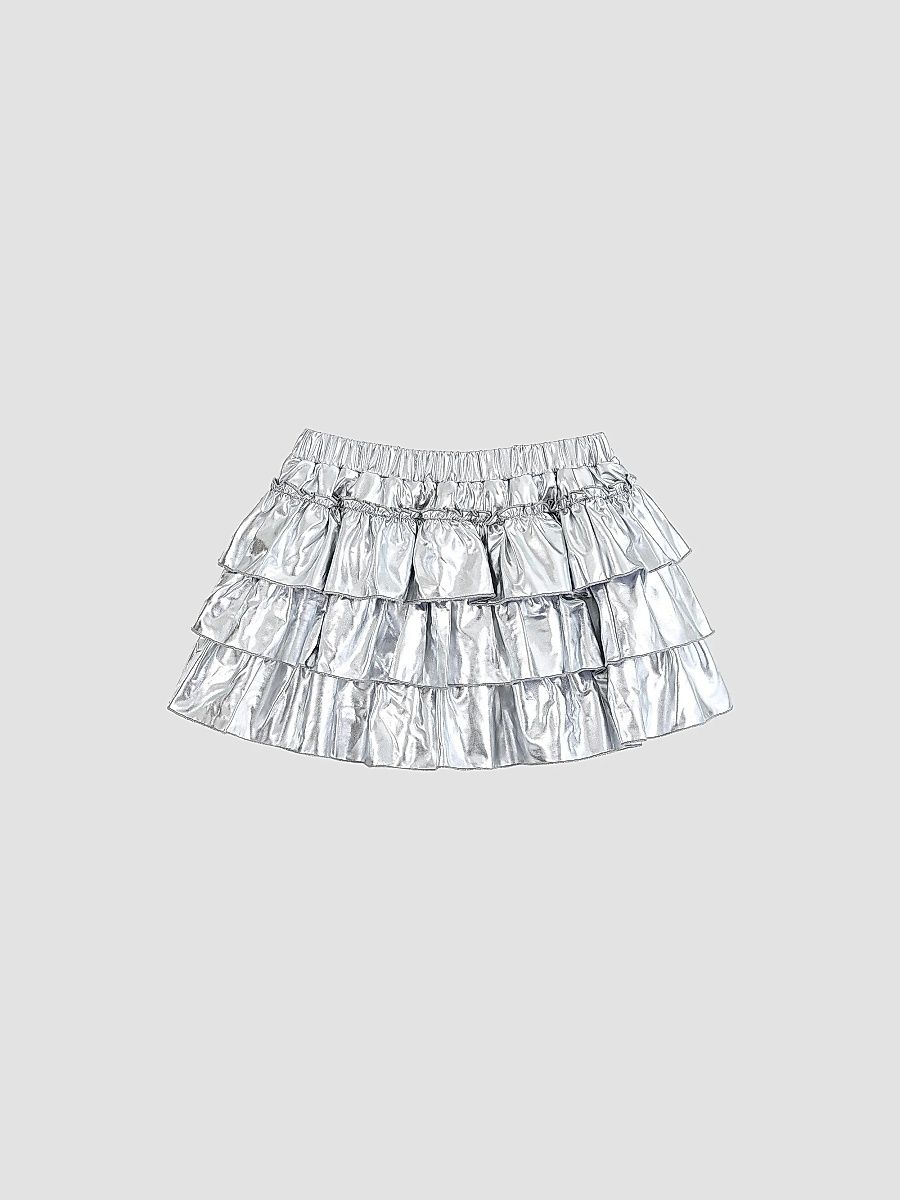 Mimi Tutu Girl's Little Girl's & Girl's Tiered Mini Skirt - Silver - Size 10