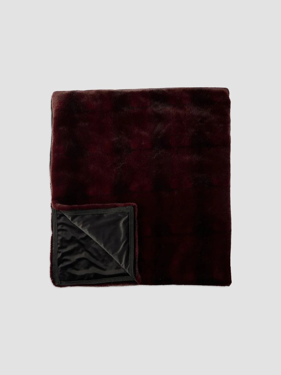 Gorski Faux-Fur Throw Blanket - Burgundy Tie Dye