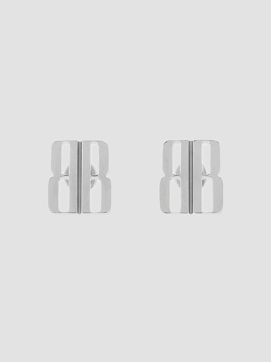 Balenciaga Men's Nano Stud Earrings - Silver