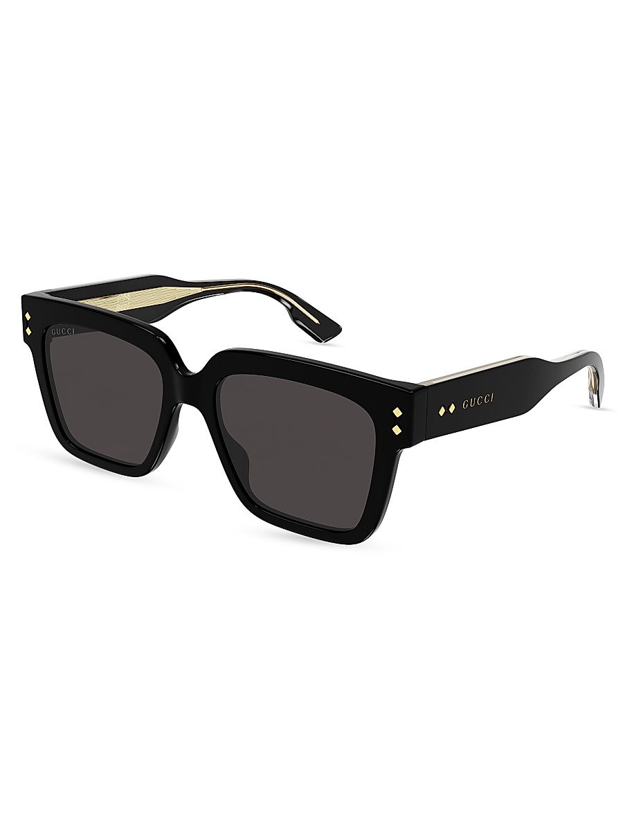 Men's Gucci Logo 54MM Rectangular Sunglasses - Black