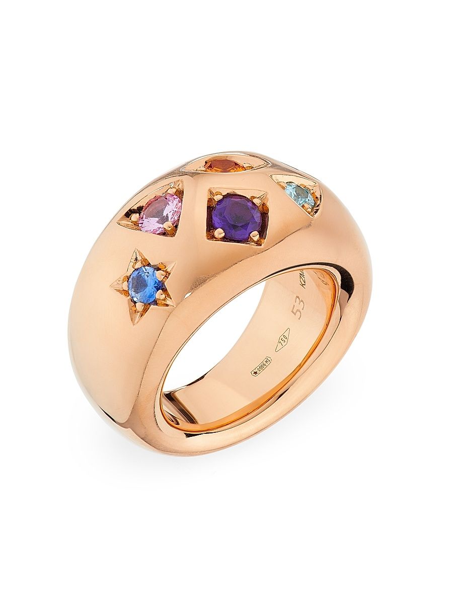 Women's Iconica 18K Rose Gold & Multi-Gemstone Ring - Rose Gold - Size 6.75
