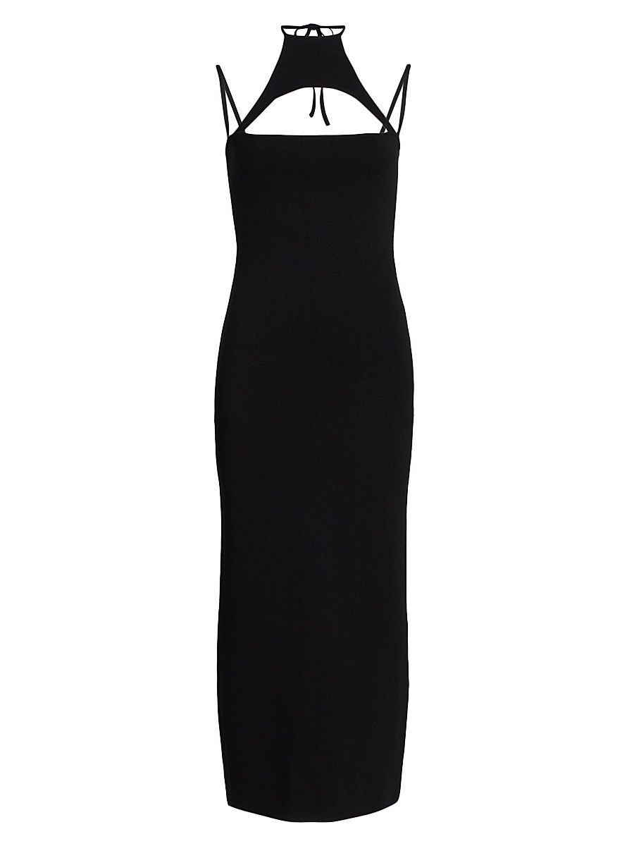 Women's Valrya Halterneck Midi-Dress - Black - Size Medium
