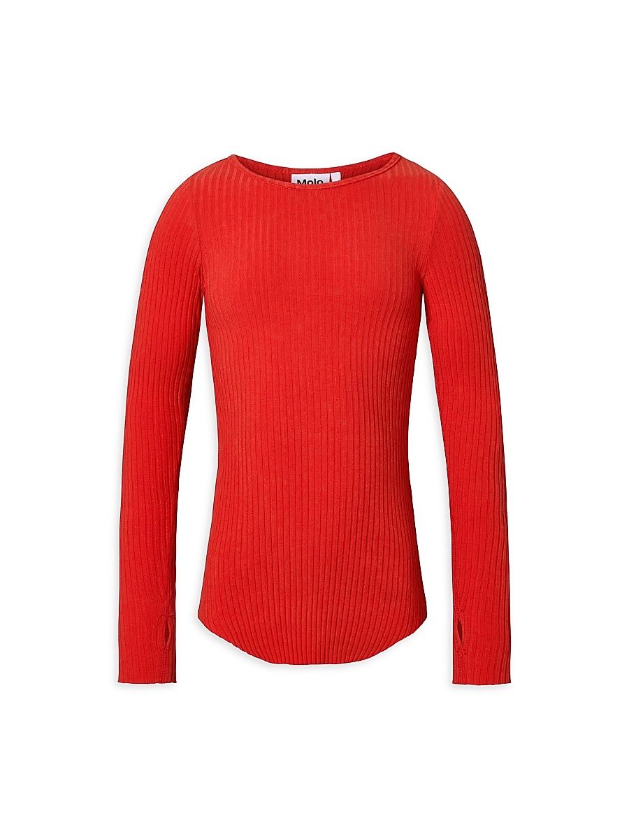 Little Girl's & Girl's Rochelle Long-Sleeve Top - Ruby Red - Size 11