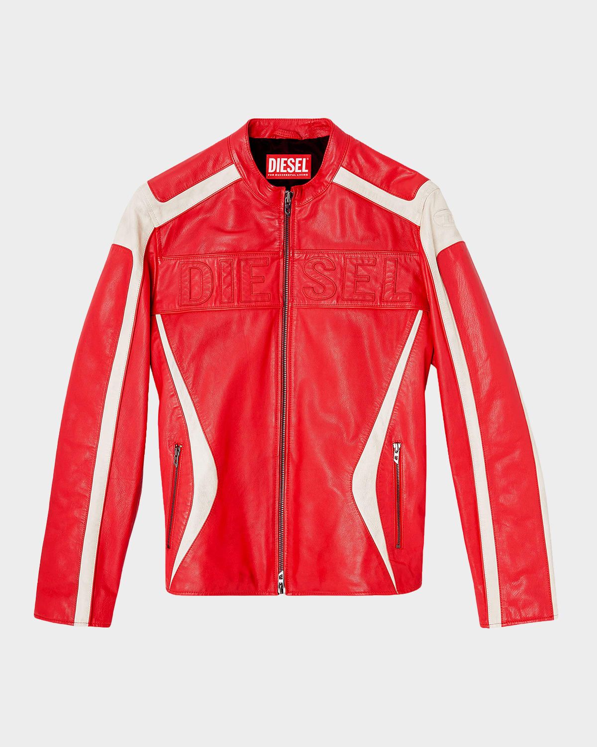 Men & apos;s L-Adam Color-Block Leather Biker Jacket