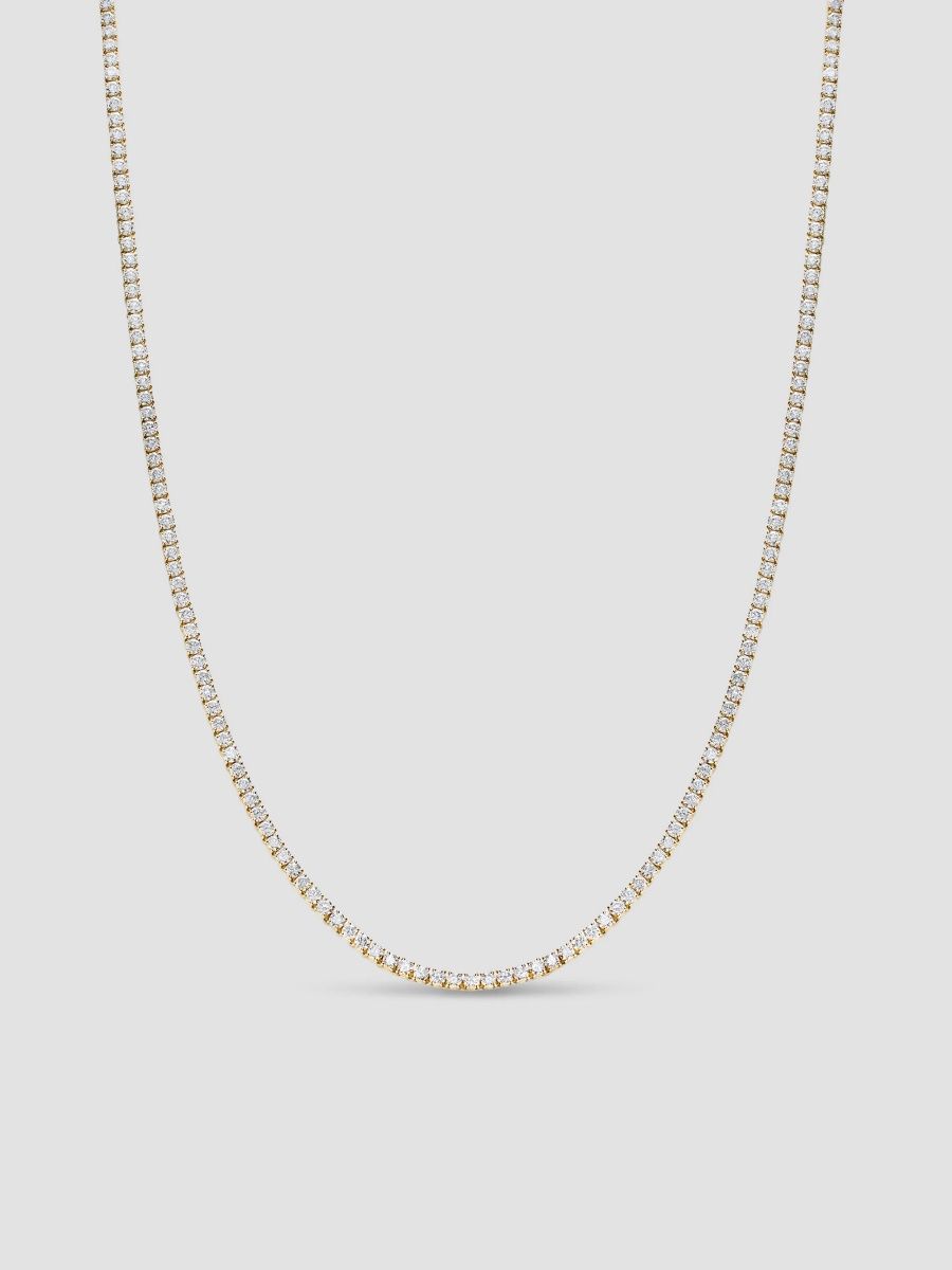 David Yurman Women's Mini Tennis Necklace in 18K Yellow Gold - Diamond - Size 17