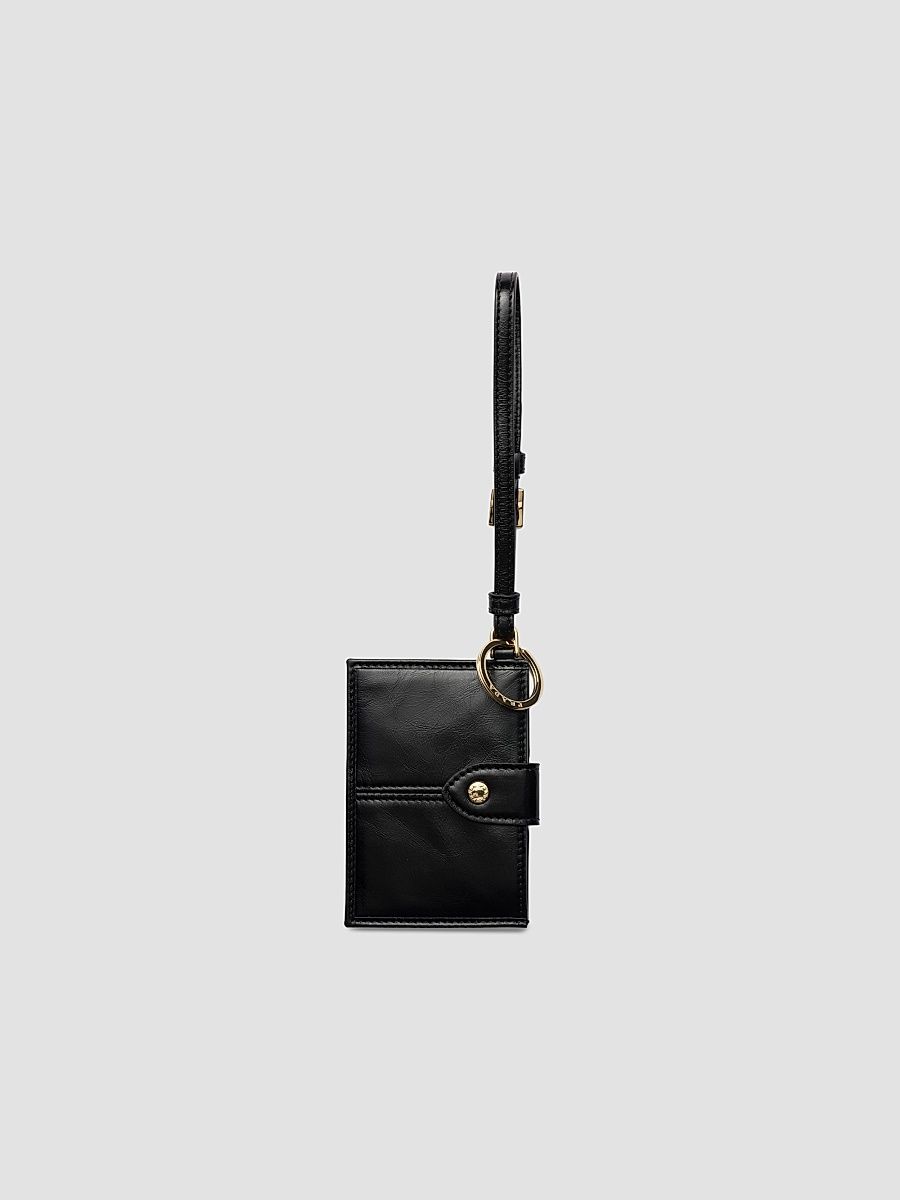 Women's Leather Card Holder - Black