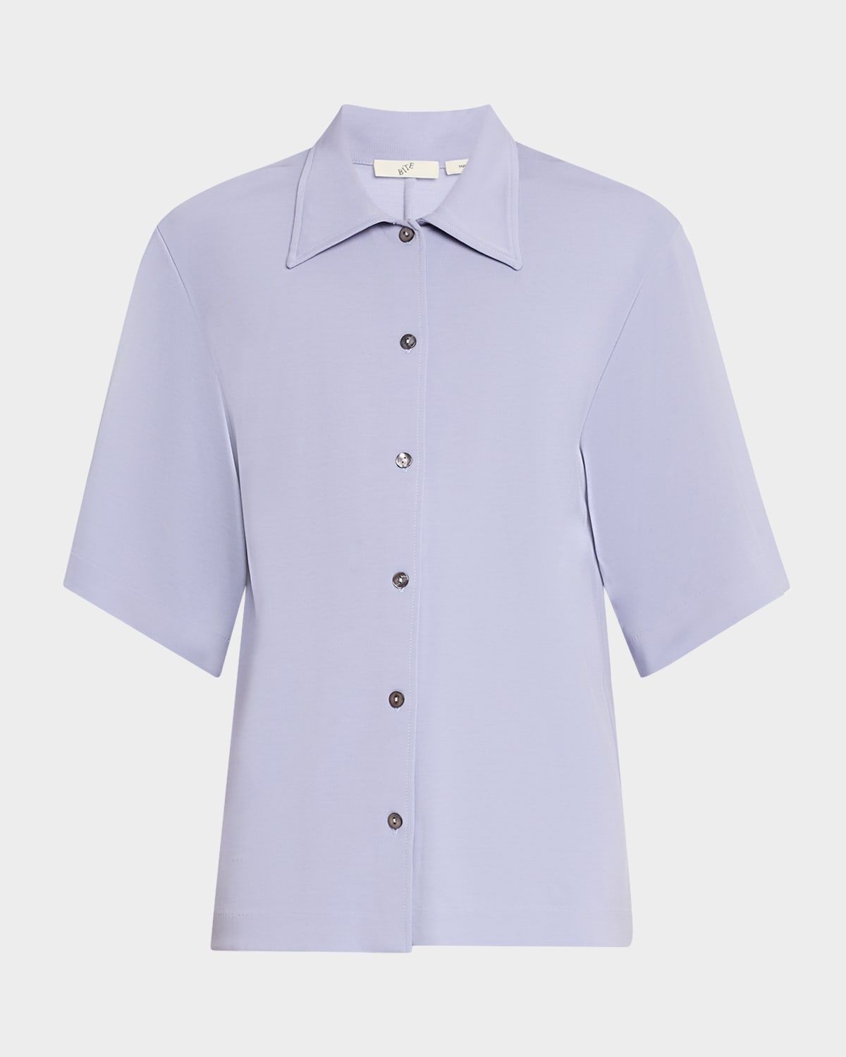 Short-Sleeve Jersey Button-Down Shirt