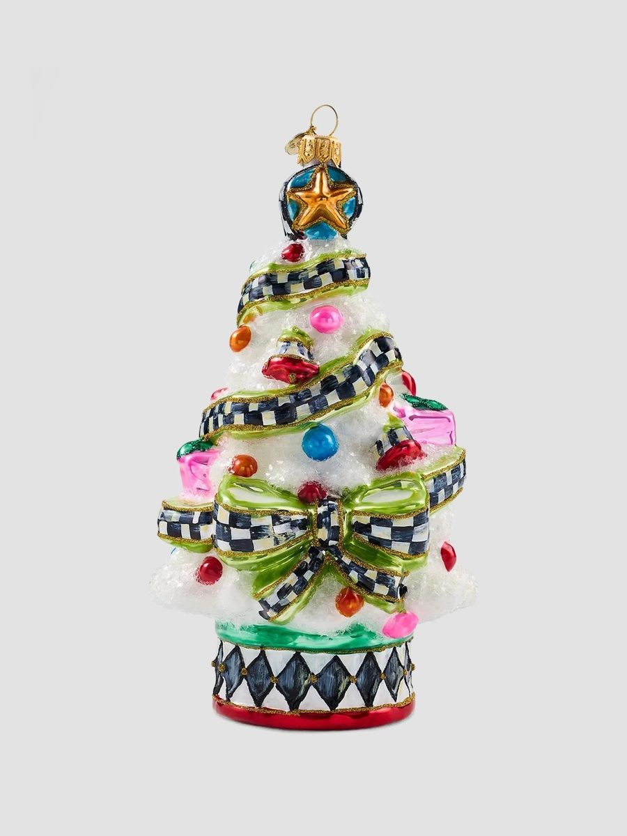 MacKenzie-Childs Confetti Christmas Tree Glass Ornament