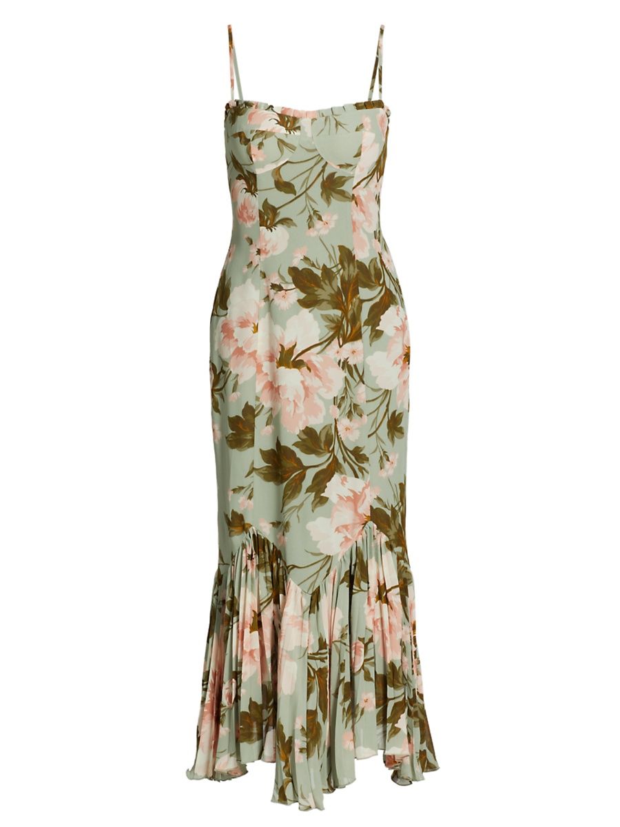 Women's Aiko Floral Midi-Dress - Fuana - Size 12