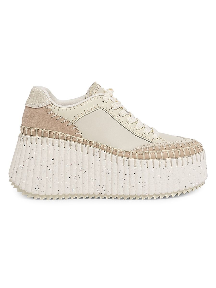 Women's Nama 80MM Platform Sneakers - Beige - Size 11