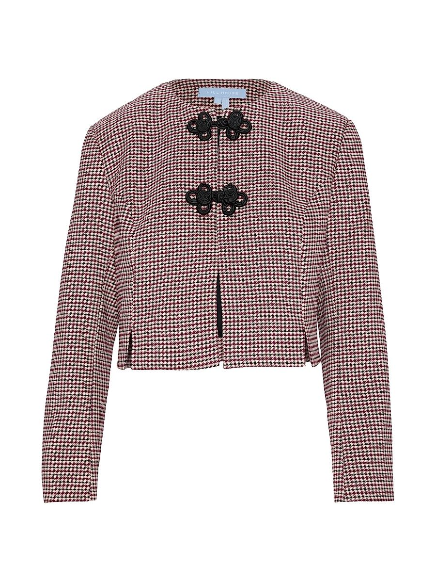 Women's The Aubriella Jacket - Burgundy Holmes Houndstooth - Size XXL