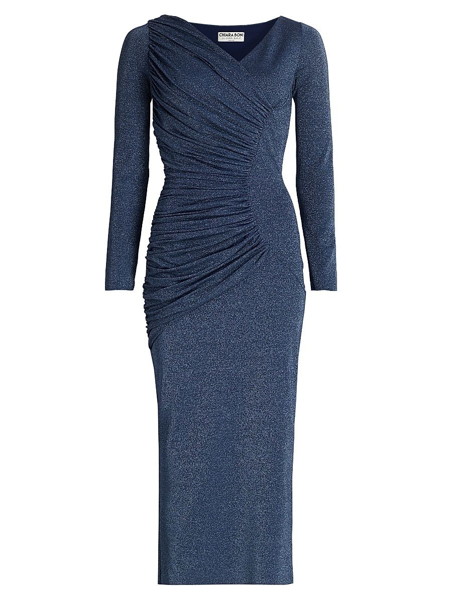 Women's Waleska Ruched Jersey Midi-Dress - Retro Blue - Size 8