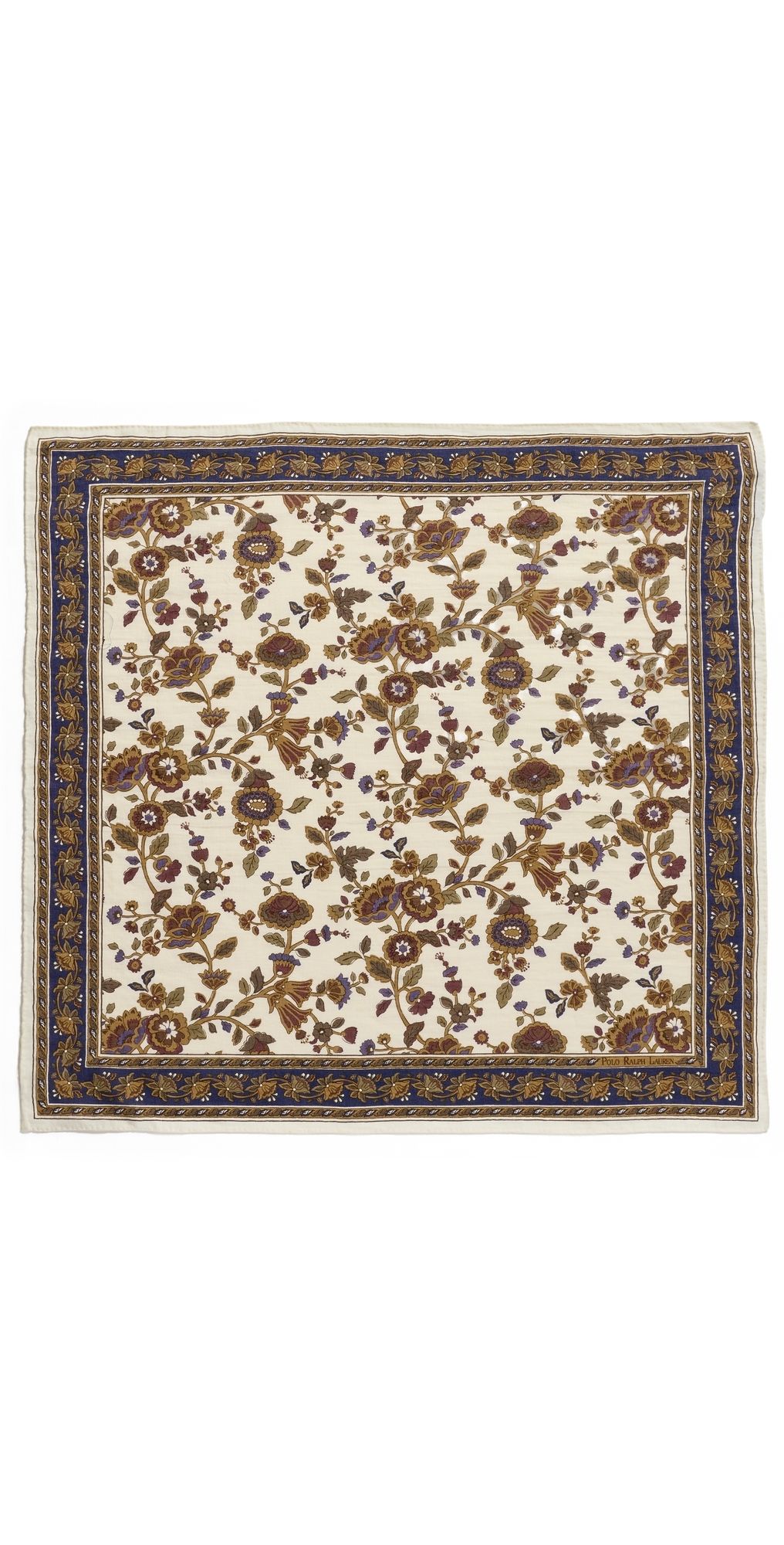 Polo Ralph Lauren Bohemian Floral Square Bandana Cream Multi One Size