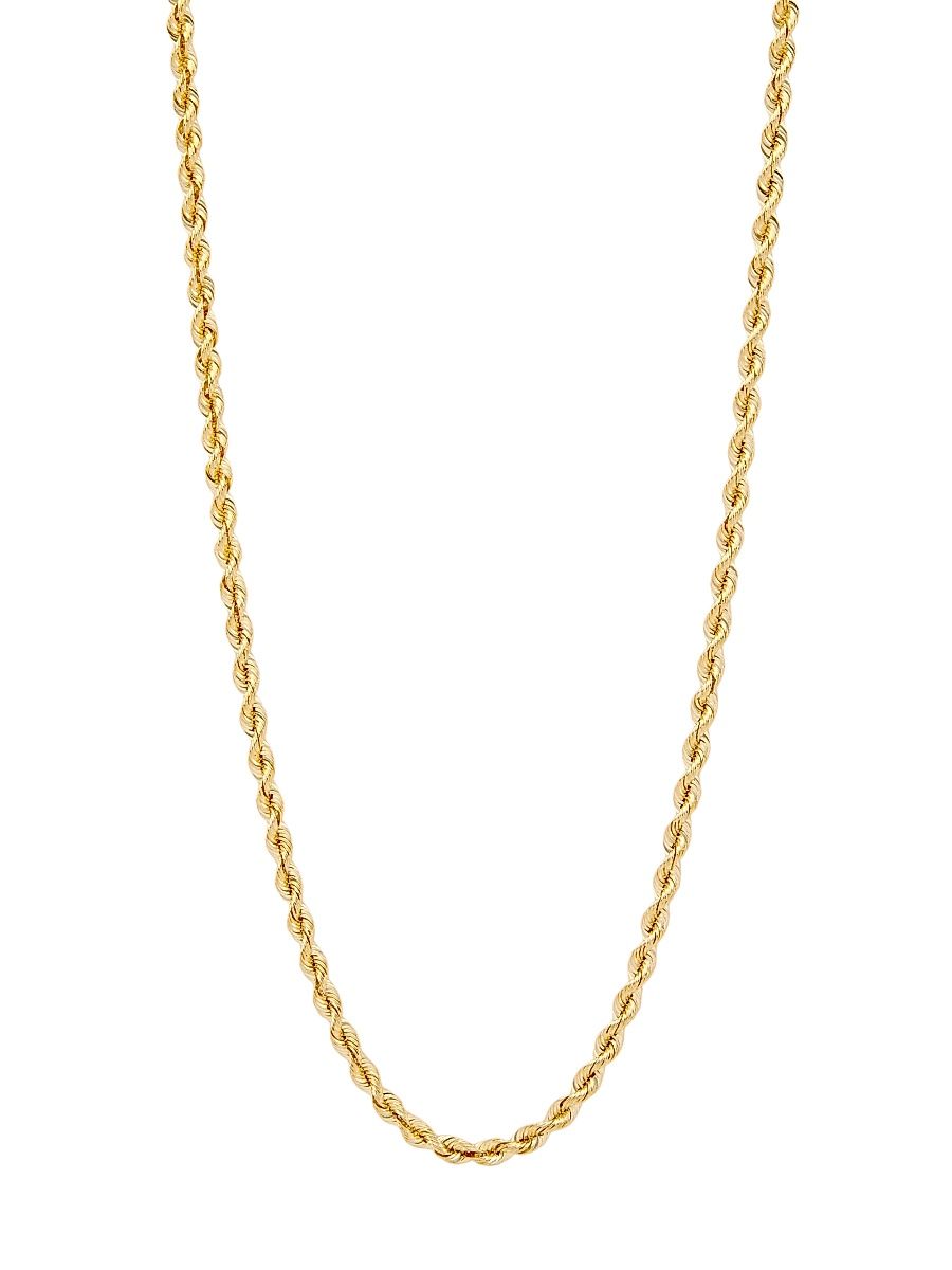 Women's 14K Yellow Gold Rope Chain Necklace - Gold - Size 24