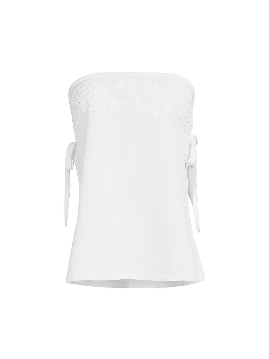 Women's Hello Sunshine Sebastian Strapless Top - White - Size Large