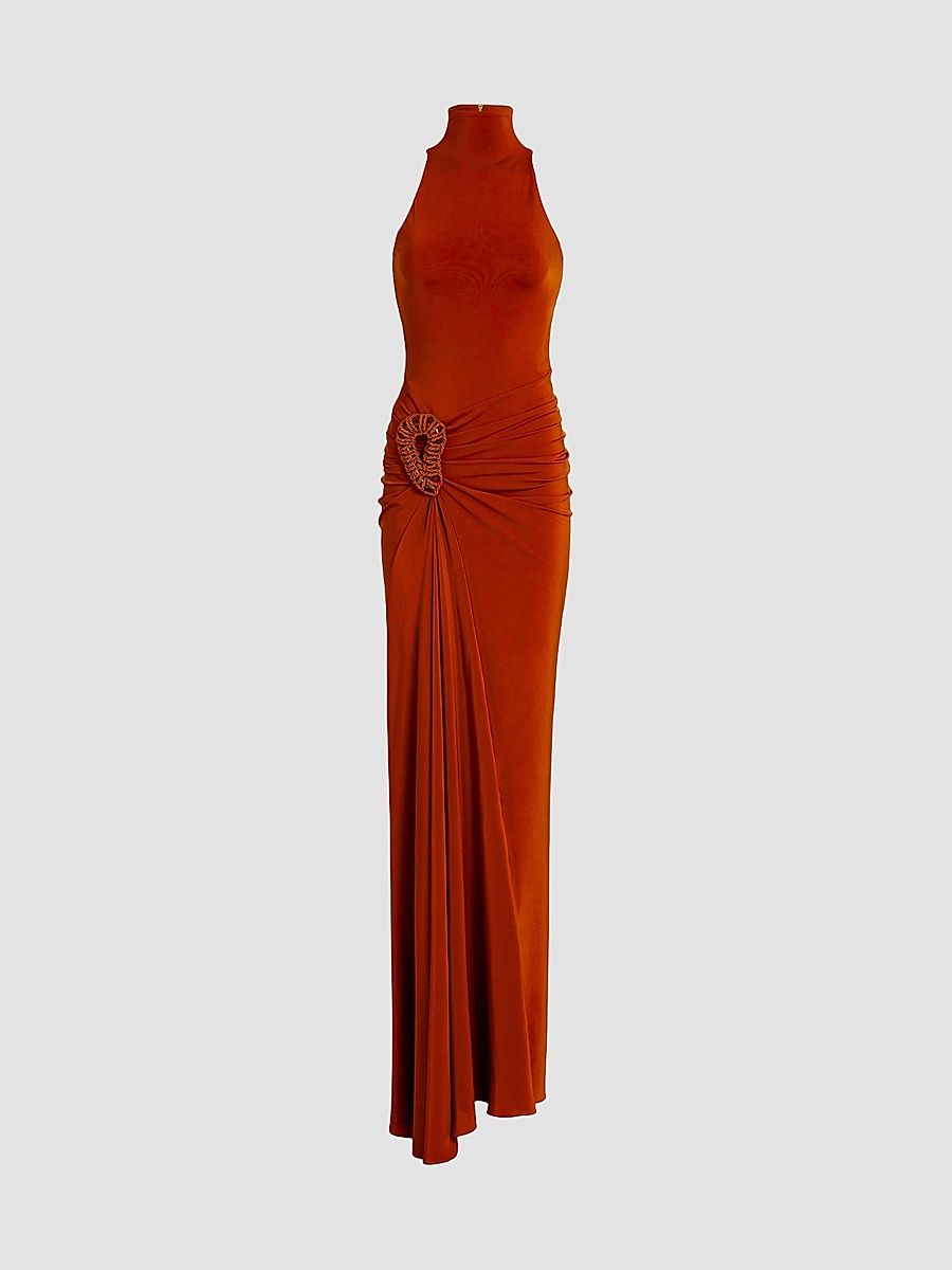 Women's Frances Jersey Sleeveles Maxi Dress - Terracotta - Size Large