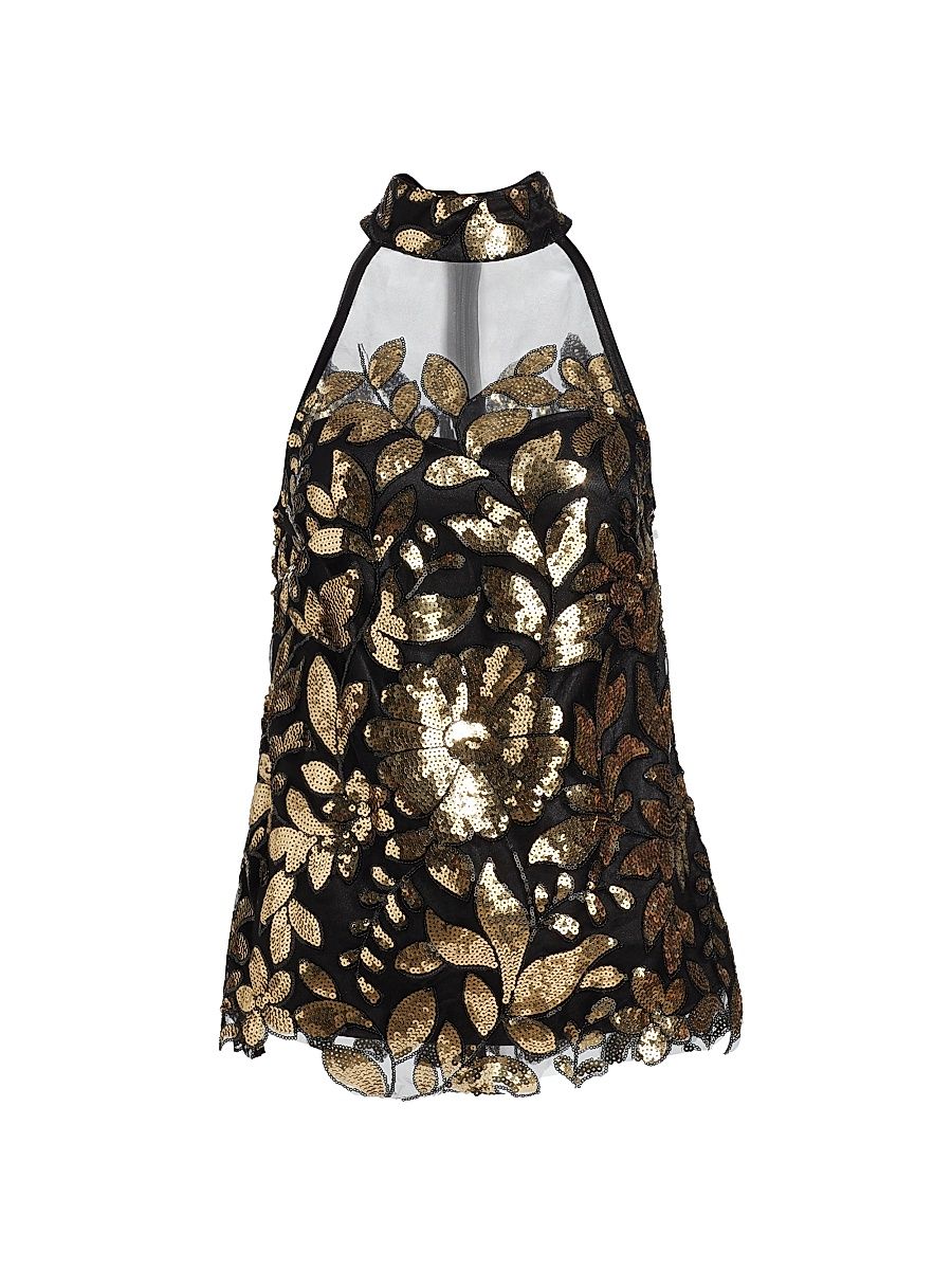 Women's Heritage Isabella Sequin Top - Crested Floral Sequin - Size 8