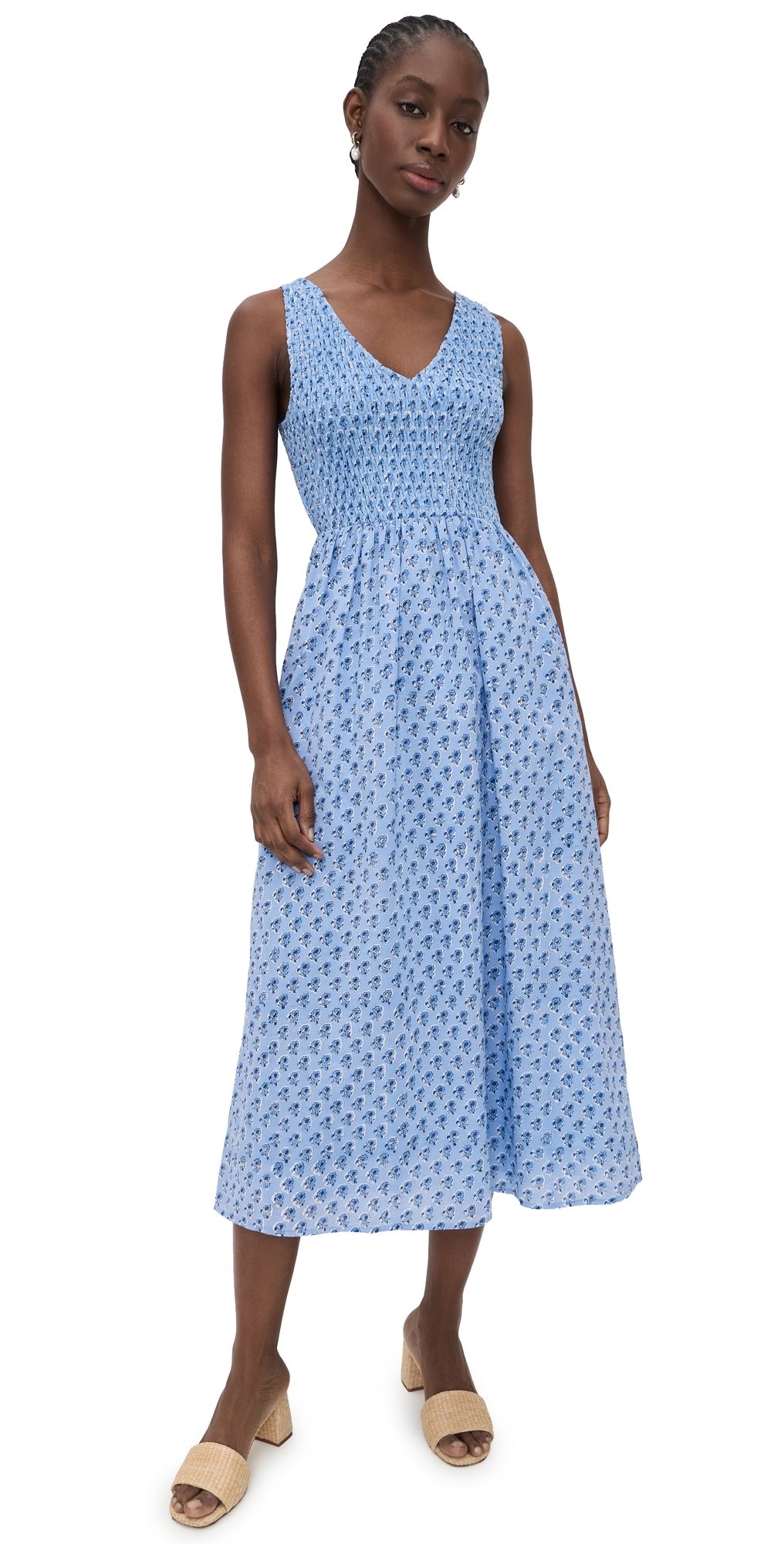 Marea Cora Dress In Atlantic Daisy Blue L