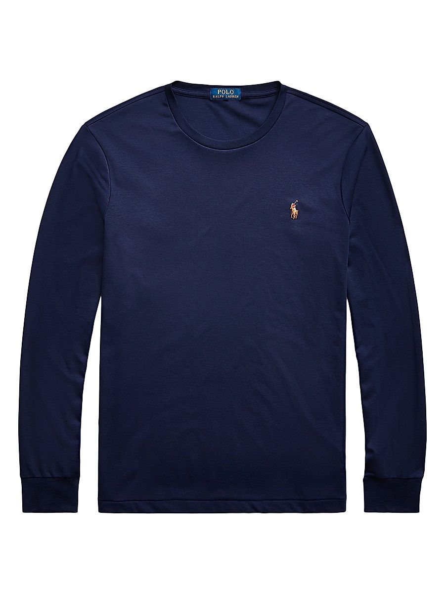 Men's Pima Cotton Long-Sleeve Shirt - Refined Navy - Size XXL