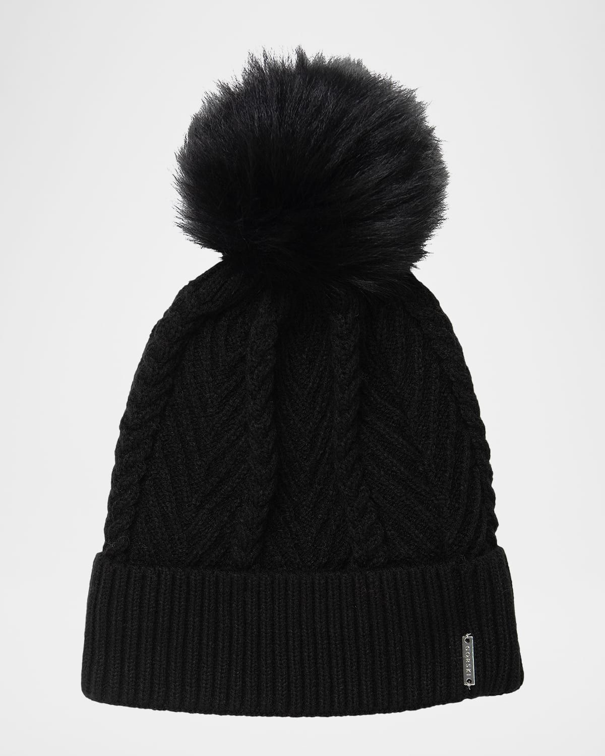 Knit Hat With Select Lamb Pom
