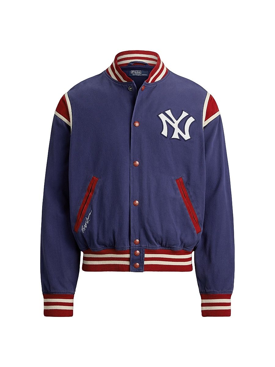 Men's Yankees Heritage Twill Bomber Jacket - Light Navy - Size XXL