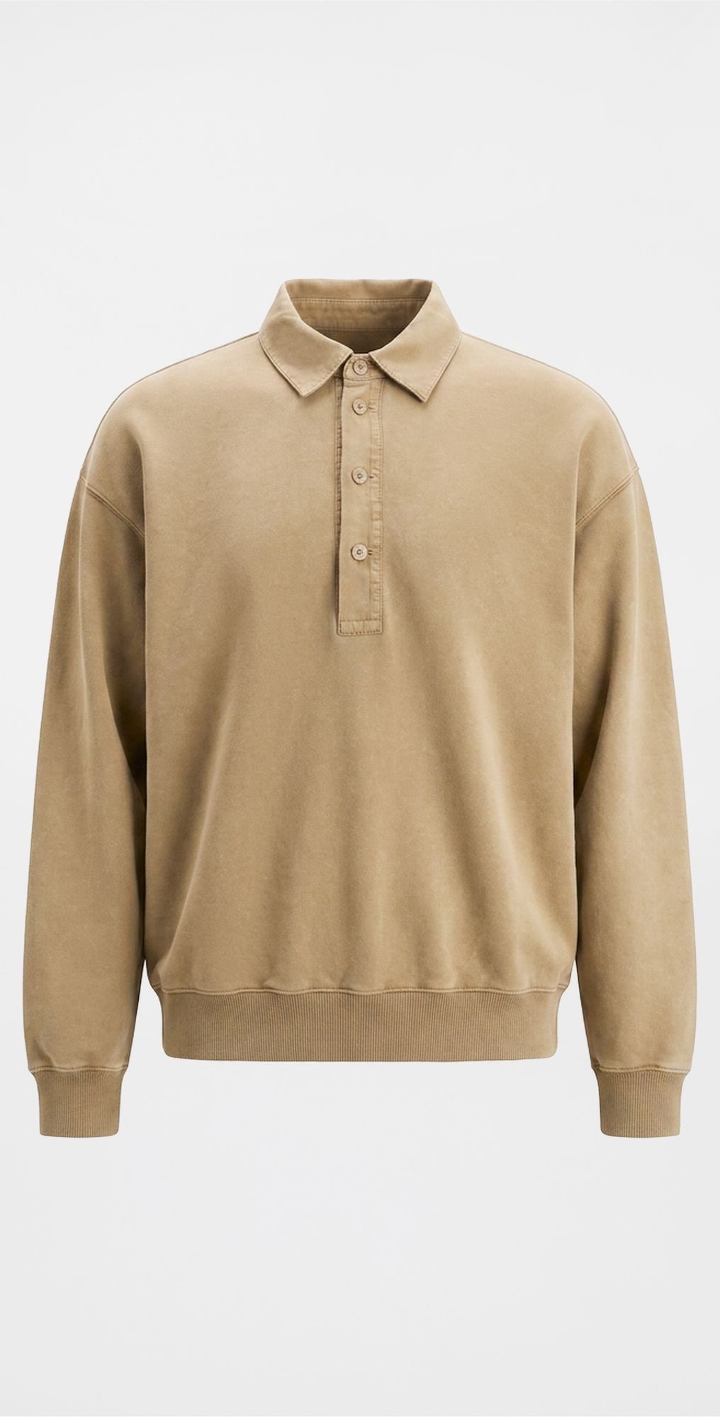 Helmut Lang Garment-Dyed French Terry Polo Ochre XL