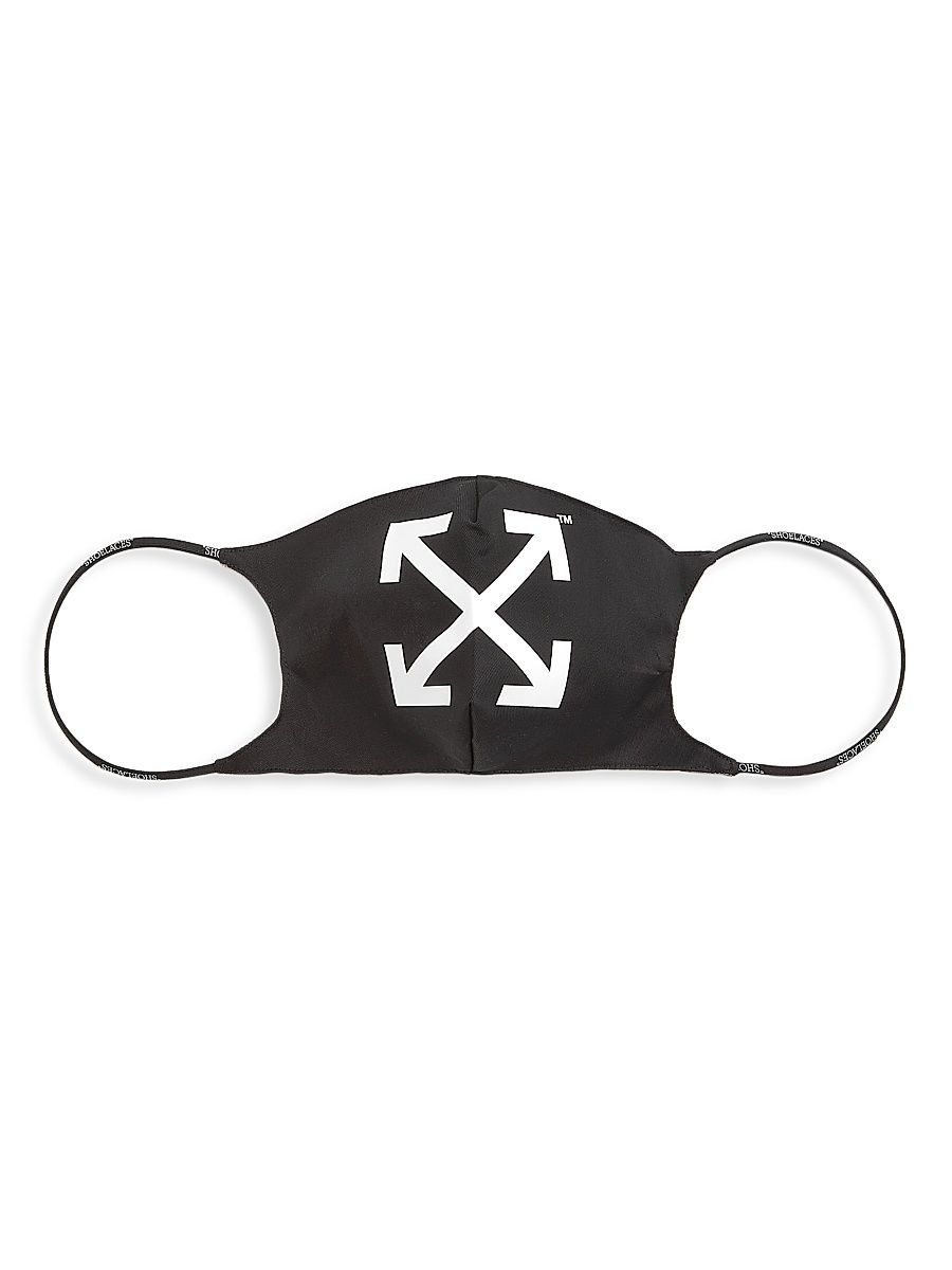 Men's Arrow Logo Face Mask - Black White - Size Small