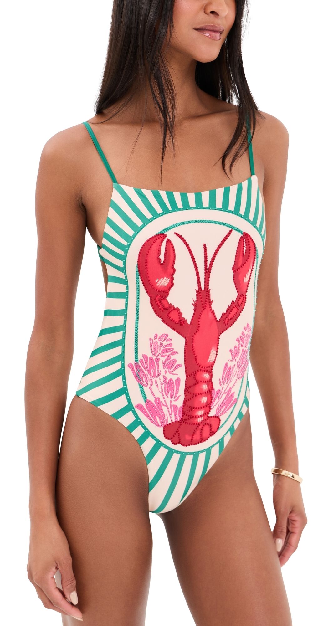 Agua Bendita Valmy Hand Embroidered One Piece Multicolor L