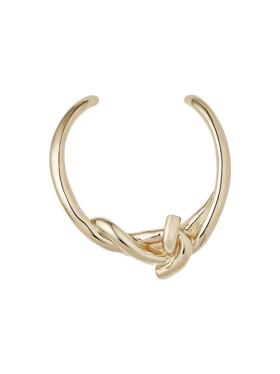 Women's Chain Link Torque Necklace in Metal - Pale Golden