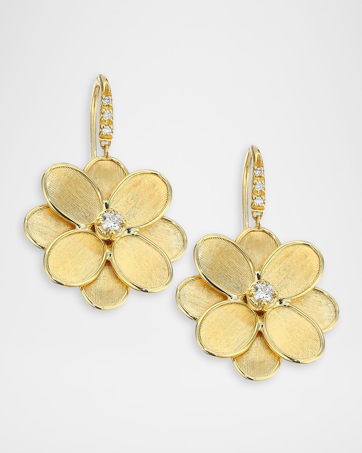 Petali 18K Flower Drop Earrings with Diamonds