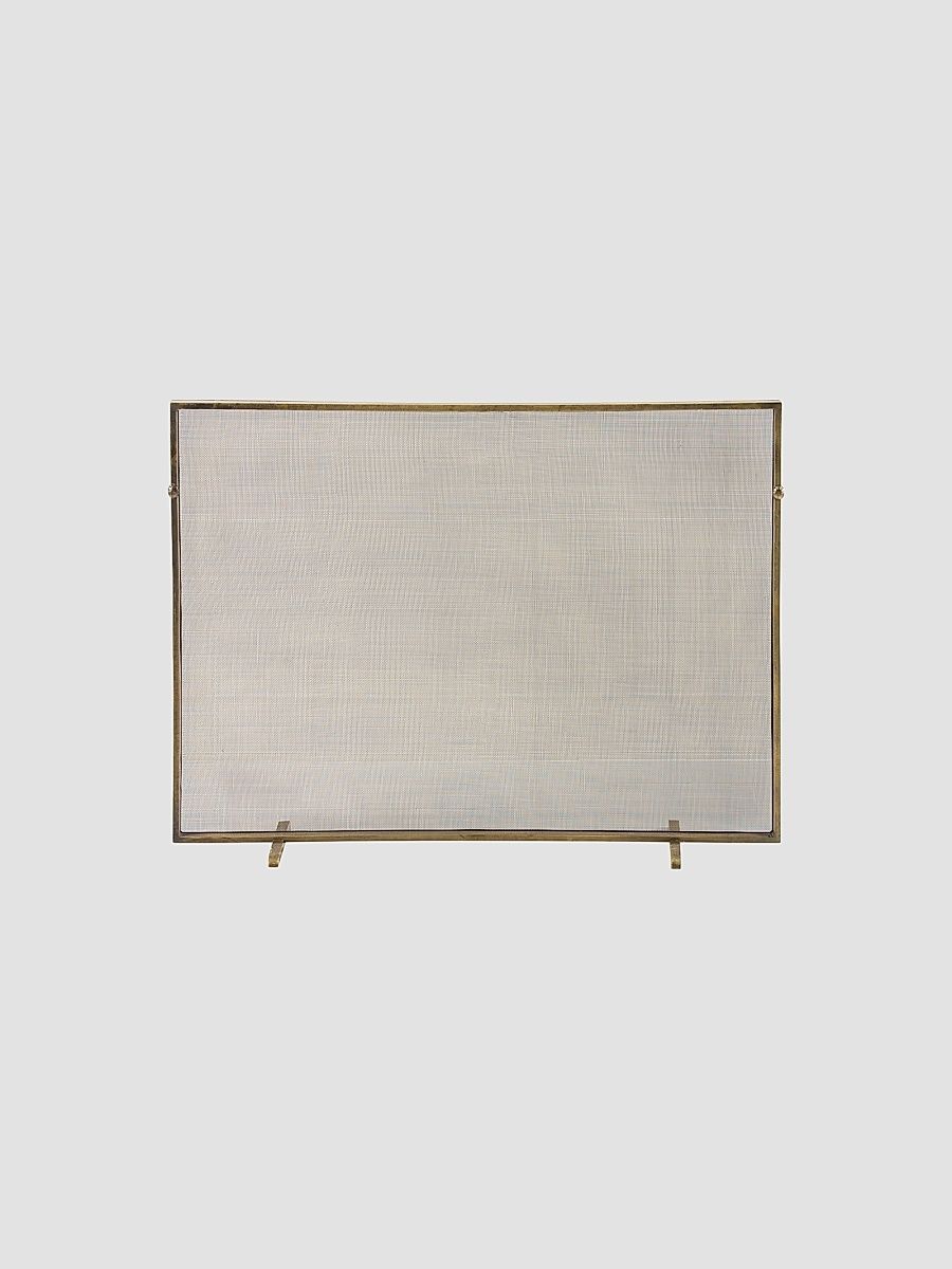 Gita Iron Single-Panel Fireplace Screen - Gold