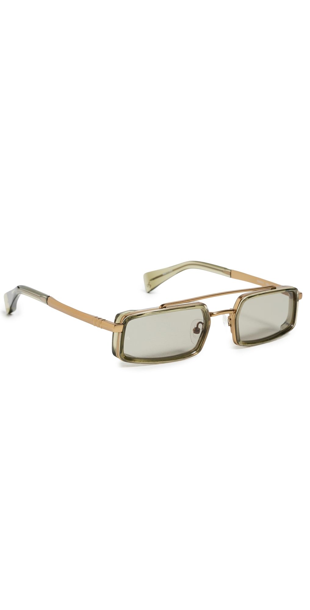 rag & bone Aviator Metal Sunglasses Bronze Metal/Olive Night One Size