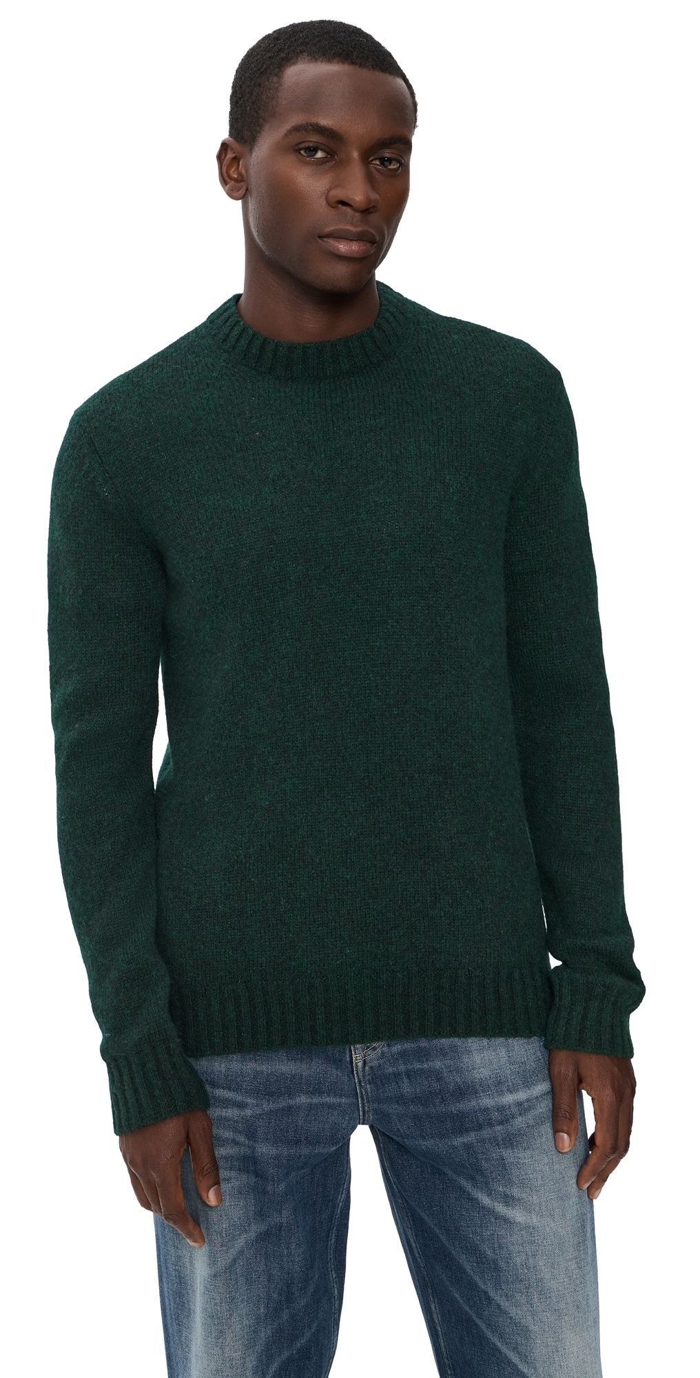 NN07 Lee Fluffy Knit Sweater Bottle Green L