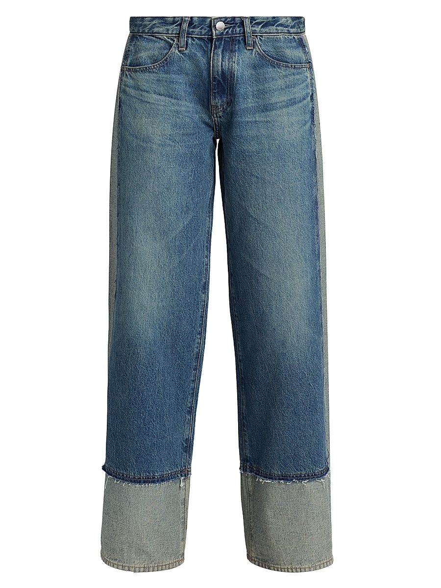 Women's Adria Spliced Colorblocked Low-Rise Wide-Leg Jeans - Otherworldly - Size 31