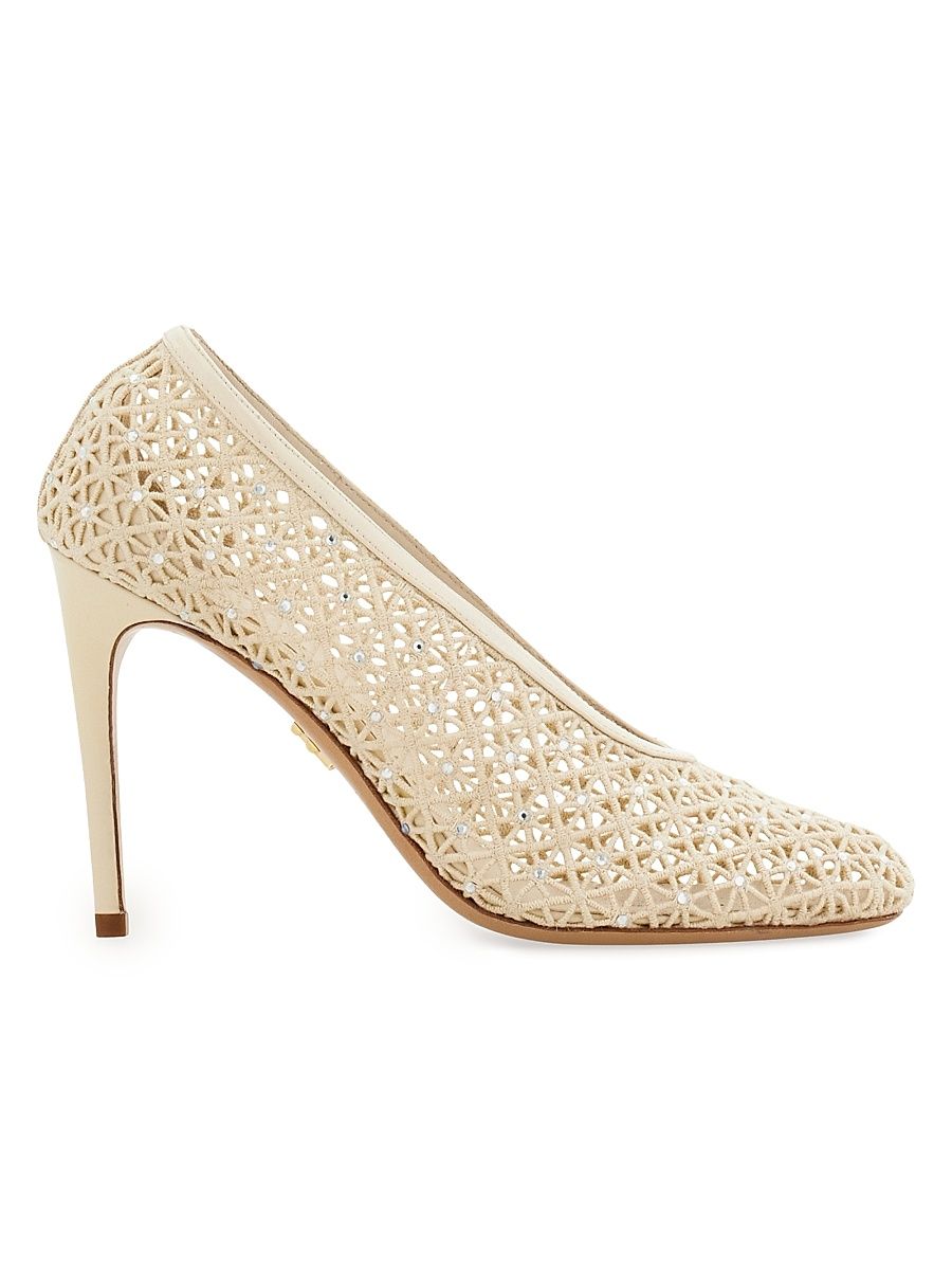 Women's Sol 95MM Lace Stiletto Pumps - Mascarpone - Size 11