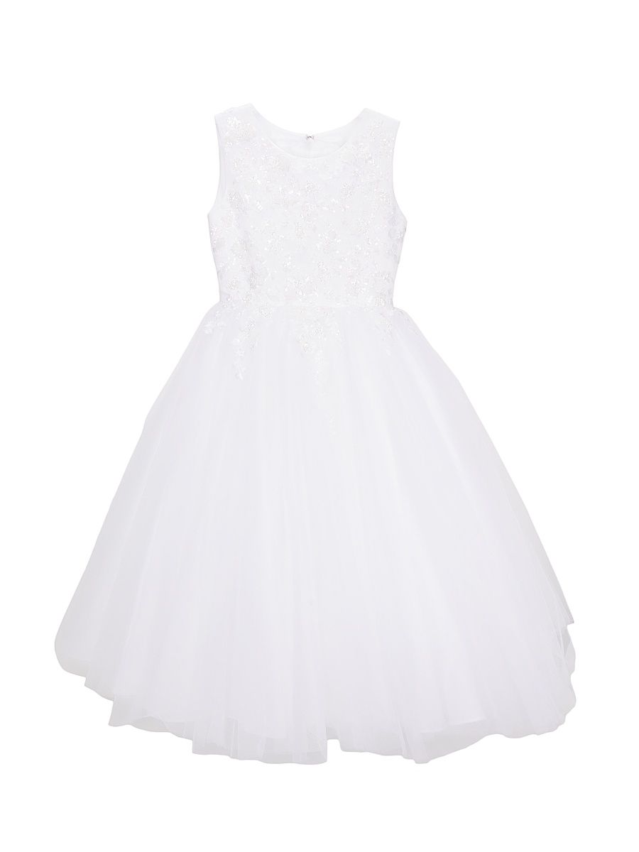 Little Girl's & Girl's Macis Communion Beaded Dress - White - Size 6