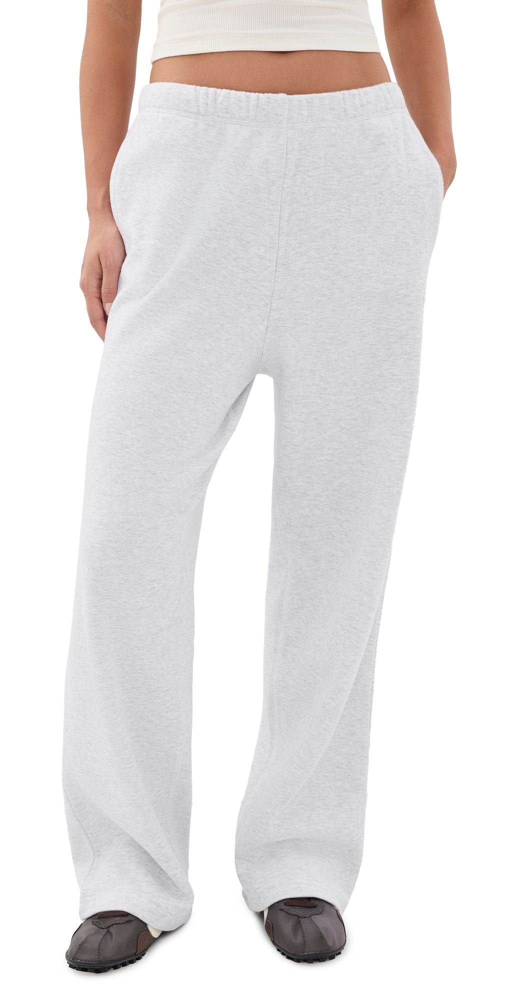 SKIMS Classic Straight Leg Pants Light Heather Grey M